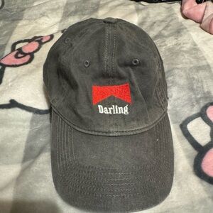 Brandy Melville Black Cap with Red and White Detail